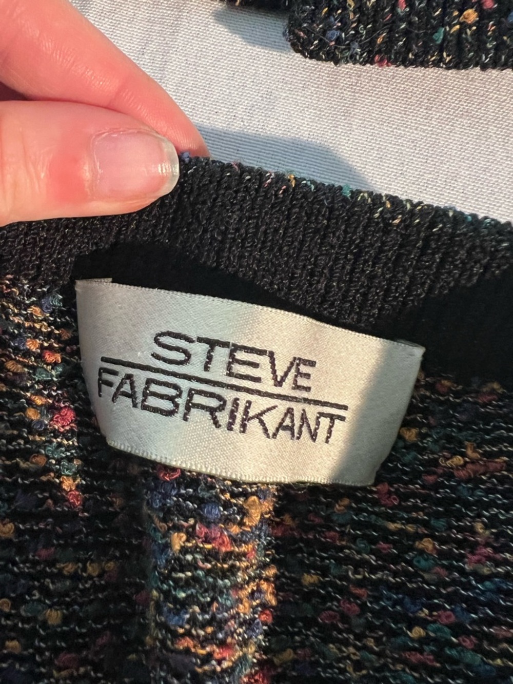 fab'rik Black Tweed Two-Piece Skirt Set with Multicolor Flecks - Picture 2 of 4